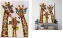 Courtside Market Giraffe and Flower Glasses Trio Gallery-Wrapped Canvas Wall Art - 18" x 24"